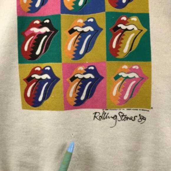 Vintage 1989 Rolling Stones North American Tour Andy Warhol Sweatshirt Size L - Picture 11 of 13